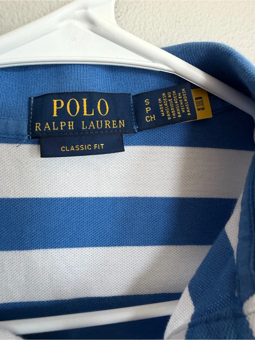Polo Ralph Lauren Striped Polo Shirt Blue White Red Pony Logo S